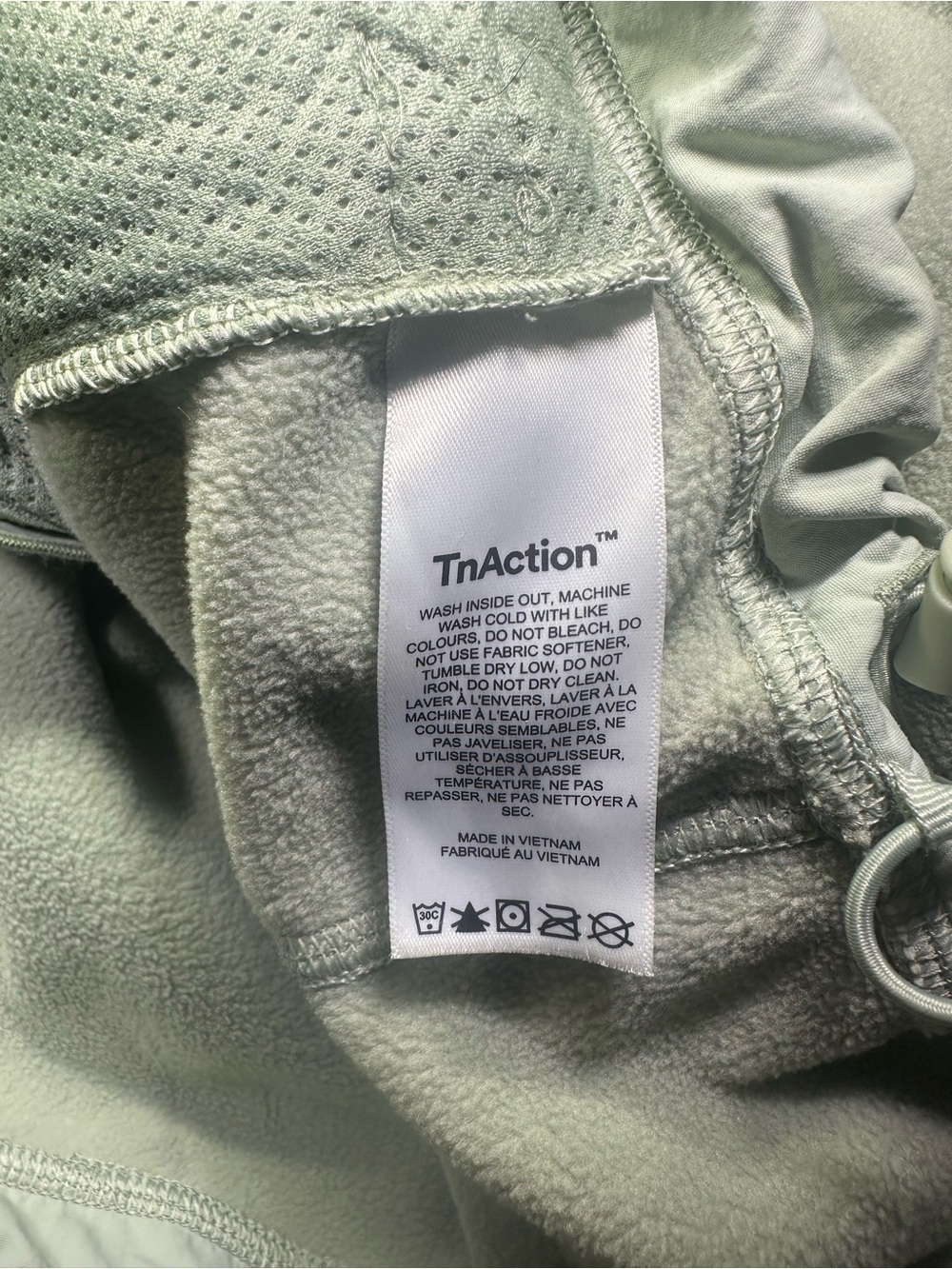 Aritzia TNA SnoDay Polar Ridge Zip-Up Light Green Women's Crop Fleece Jacket S - Picture 6 of 8